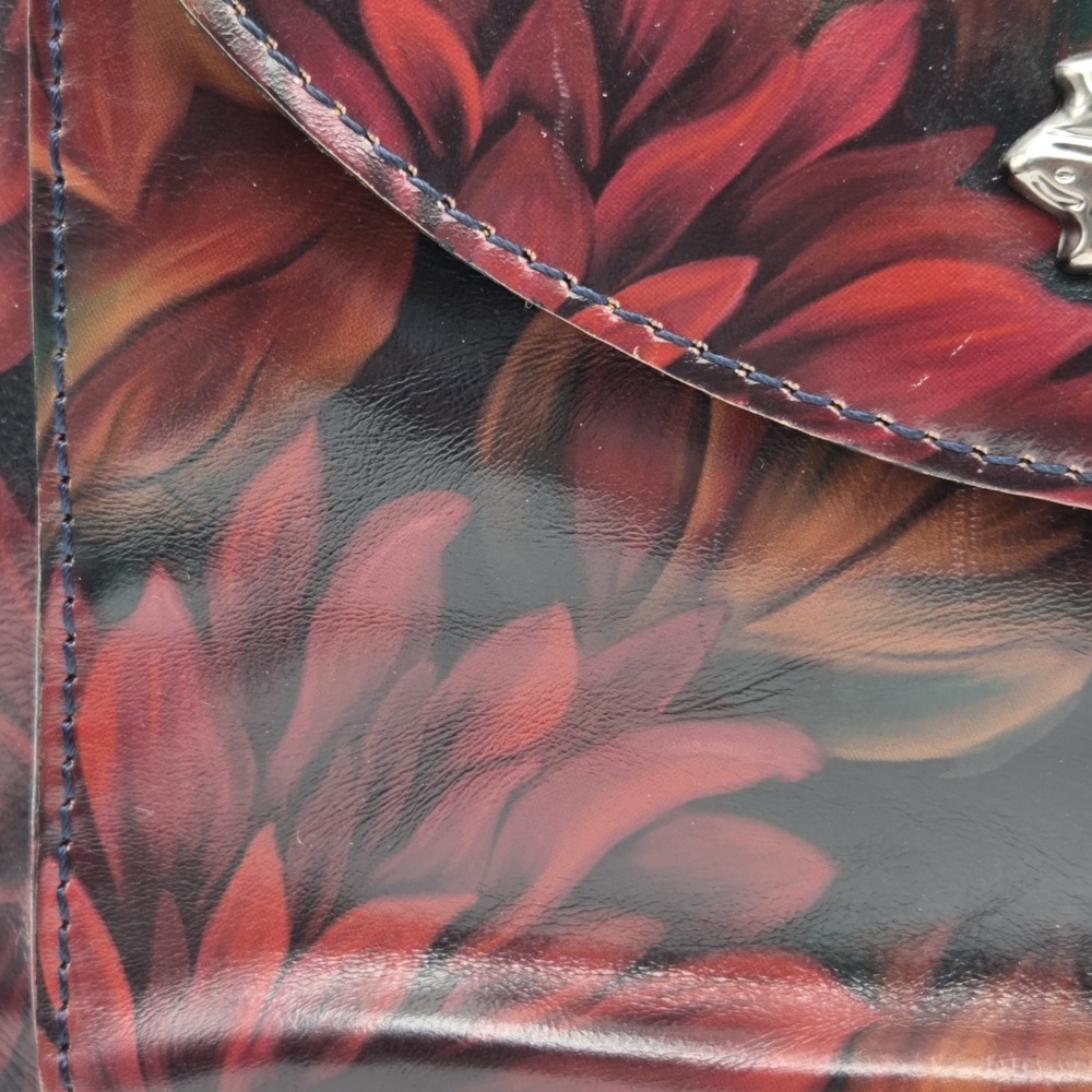 Patricia Nash Salina Floral Crossbody Bag In English Rose Medium Red & Black - Picture 9 of 16